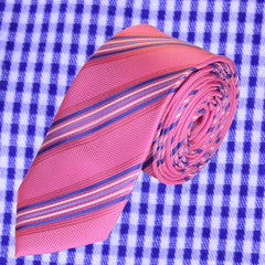 LAVENDER STRIPES, SKINNY TIE - TIE SHOP ROME
