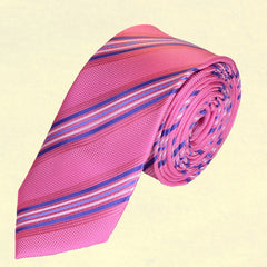 LAVENDER STRIPES, SKINNY TIE - TIE SHOP ROME