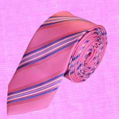 LAVENDER STRIPES, SKINNY TIE - TIE SHOP ROME