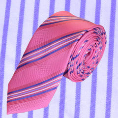 LAVENDER STRIPES, SKINNY TIE - TIE SHOP ROME