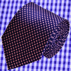 CHECK BLUE, STANDARD TIE - TIE SHOP ROME
