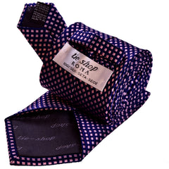 CHECK BLUE, STANDARD TIE - TIE SHOP ROME