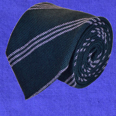 PEARL-GREEN, REGIMENTAL, WOOL NECKTIE HANDMADE IN ITALY BASKET WEAVE FABRIC - CRAVATTA IN LANA REGIMENTAL VERDE PERLA, FATTA A MANO ITALIA, TESSITURA A CANESTRO - TIESHOPROME