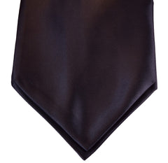 SOLID BLACK, SATIN SILK ASCOT TIE , ASCOT IN SETA NERO - TIE SHOP ROME