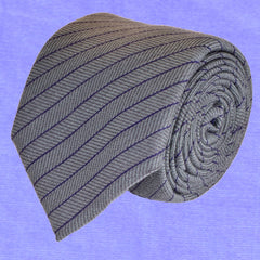 STORM-GREY WOOL REGIMENTAL NECKTIE, HANDMADE IN ITALY, TWILL FABRIC -CRAVATTA IN LANA REGIMENTAL GRIGIO TEMPESTA, FATTA A MANO IN ITALIA, TESSITURA TWILL - TIESHOPROMA 