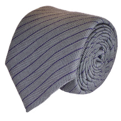 STORM-GREY WOOL REGIMENTAL NECKTIE, HANDMADE IN ITALY, TWILL FABRIC -CRAVATTA IN LANA REGIMENTAL GRIGIO TEMPESTA, FATTA A MANO IN ITALIA, TESSITURA TWILL - TIESHOPROMA 